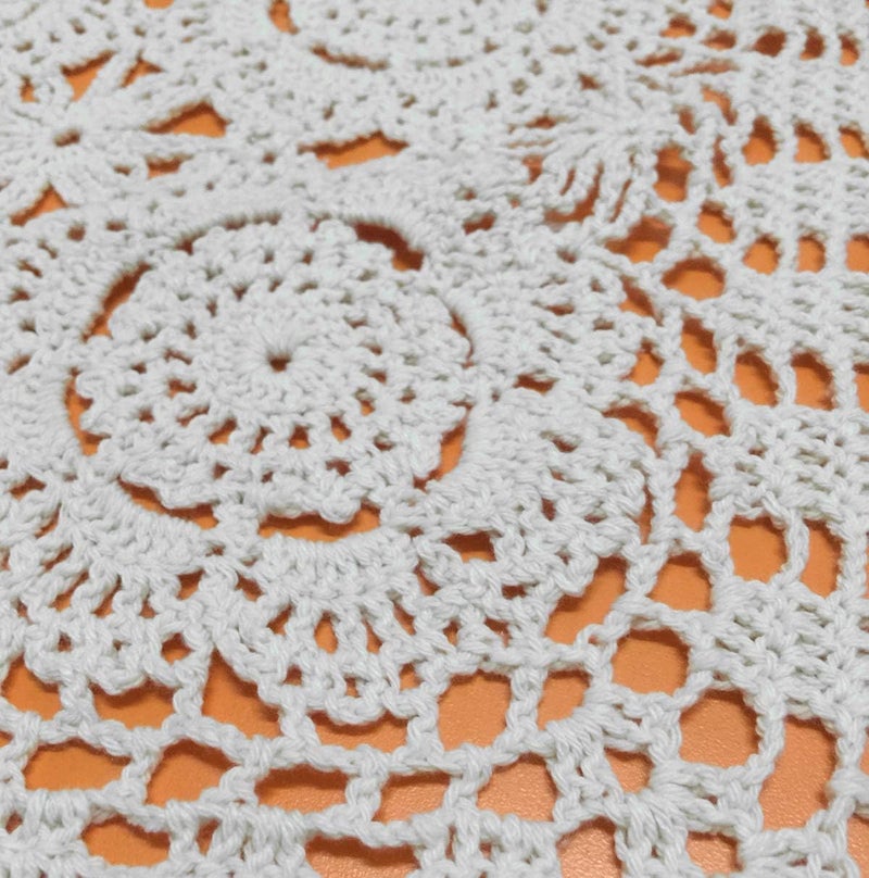 Damanni 16 Inch by 19 Inch Rectangular Cotton Handmade Crochet Lace Table Runner Doilies for Coffee Table Dresser Scarf DÃ©corï¼Œ2PC/Set (16x19 Inch, White) - Image 4
